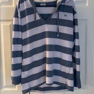 Black dog striped sweatshirt